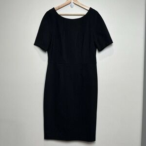 Brooks Brothers Dress Womens 10 Black Short Sleeve Sheath Office Career Wear NWT